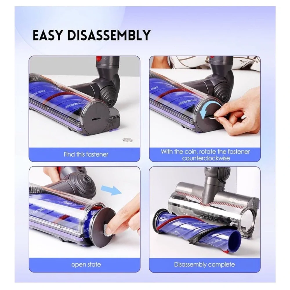 Upgrade Anti-Tangle Replacement Vacuum Head Compatible with Dyson V7,V8, Cyclone